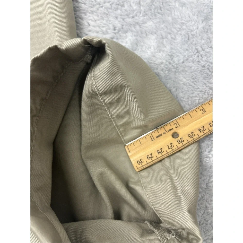 Izod American Chino Double Pleated Cuffed Men's Khakis Size 34x29 Classic Fit